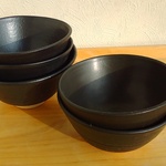 お茶碗　黒マット釉