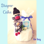 一点のみ☆ソックスモンキー付 オムツケーキ for boy