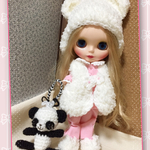 ブライス/リカちゃんサイズ 22cmドール服     パジャマセット(pink×white)