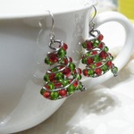 ♪X'mas♪クリスマスカラーくるくるスパイラルピアス