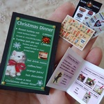 【再販】クリスマス特集Ⅱ＊クリスマスディナーのメニューボードセット＊赤いおリボンネコちゃん