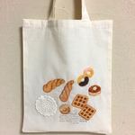 ブチスイーツの羊毛刺繍トート