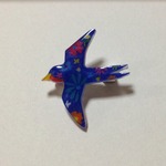 ツバメのブローチ(ブルー)【送料無料】