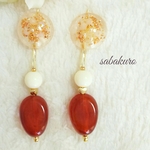 ***SALE***つぶつぶパールとべっ甲の大振りピアス／イヤリング