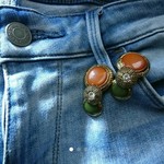 アンティークボタン アジアンピアス