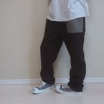 ウールのゆるパンツ141(ブラウン)