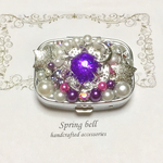  ミラー付サプリメントケース silent winter night シルバー　レジン