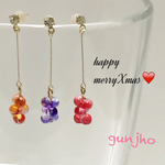 冬 シンプル 揺れるベリーピアス（選べる3カラー）クリスマスプレゼントにも✨ラッピング無料