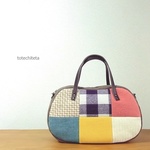 そらまめバッグ(wool patch -pale tone #2-)