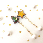 ウッドなクリスマスピアス
