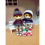 オビツろいど　メンズ４点セット　バイカラーニット&パンツ