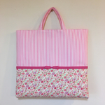《woolwool様オーダー品》花柄✕ピンクストライプ♡リボンレッスンバックセット【入園・入学】