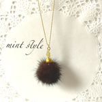   フワフワ♡ミンクボールのネックレス♡ブラウン