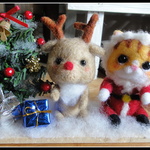 ＊Ｘｍａｓ　ツリー×トナカイ×サンタねこちゃん②　置物＊