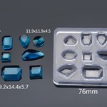 【GWセール】CM-01635【シリコンゴムモールド】宝石型の10個組み合わせ