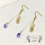 再販♡送料無料♡ドロップスワロとパールのスイングピアス/イヤリング ゆらゆら 揺れる