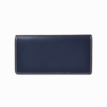  -Navy X Brown-    イタリア産レザー長財布
