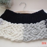　☆彡モノトーン＆ミックスのガーター＆アラン模様のCowl Neck Warmer 