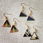 レトロ Gold* triangle (桜抹茶/ 葡萄/ 漆黒) ピアス・イヤリング