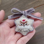 クリスマスなりすさん　刺繍ブローチオーナメント