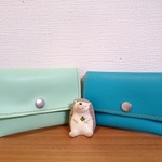 【ちびねこ様オーダー】合皮カードケース＊アップルグリーン&エメラルドグリーン