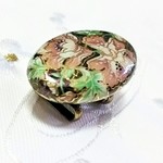 帯留め　芍薬平玉
