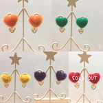 ふわふわハートピアス