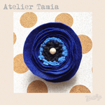 再販♥大人気　フェルトのアネモネコサージュ royal blue×black
