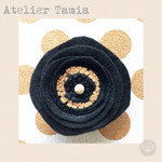 再販♥大人気　フェルトのアネモネコサージュ black