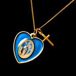 イタリア製 聖母マリア メジュゴリエ ハート メダイ チャーム ネックレス チョーカー