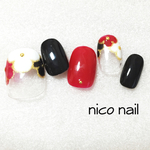 【 再販×14 】和柄ネイル☻ 赤＆黒