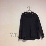 black タイプライターコットン ブラウス
