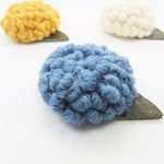 新色！△▼△ぷくぷくウールの花ブローチ△▼△　<ANTIQUE BLUE>