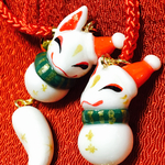【クリスマス限定】雪だるま狐ストラップ