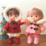 ☆yukan117さまご予約品☆メルちゃんファー付コートセット(赤&ピンク）