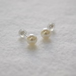 【本真珠】Pt パール ピアス 7-7.5ミリ アコヤ真珠 プラチナ