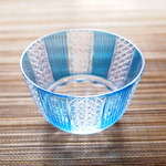 切子 ガラス　冷茶　「縦縞」