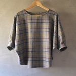 小さなマンタブラウス 起毛コットン ライトグレー