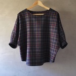 小さなマンタブラウス 起毛コットン ネイビー