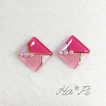 大きめ ピンクスクエア✳︎ ピアス/イヤリング
