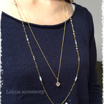 【数量限定】K16pgハートチェーンのロングネックレス