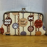 チェーン&足跡柄 親子がまぐち財布