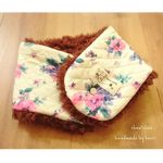 プチマフラー*子ども用*花柄×こげ茶