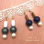 【SALE】コットンパールとBIGラウンドのピアス/イヤリング