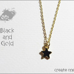 [ネックレス]Black and Gold；Star