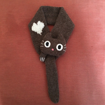毛糸の手編みの猫マフラー*茶猫ver*