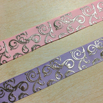 1m100円★シルバープリントグログランリボン   