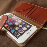 レザーストラップ付き☆iPhone 6/6s用⌘国産姫路厚革手帳型ライトケース