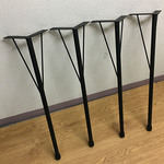 【NEW】テーブル鉄脚4本セット（ビス付）直角タイプ ゴム脚キャップ付 高さ68㎝  BK
