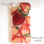 【完成品】iPhone7用♡いちごみるく♡押し花ケース